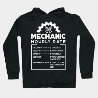 'Mechanic Hourly Rate' Cool Car Racing Gift Hoodie